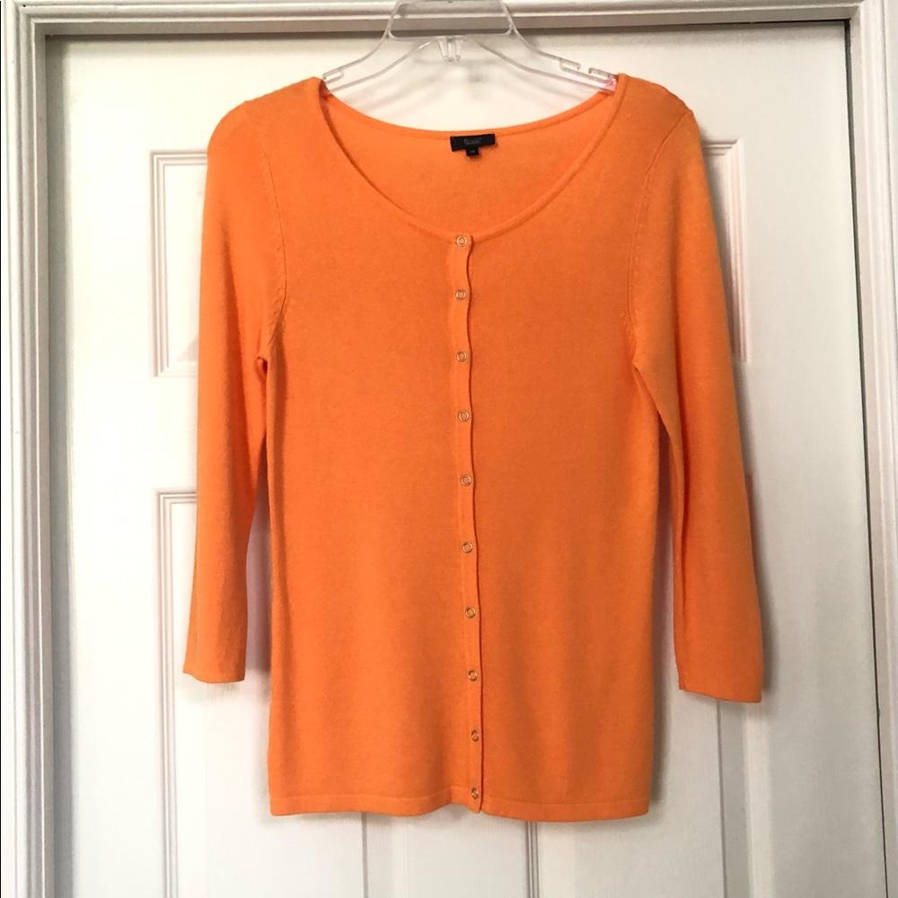 European “Solar” Snap Buttons Quarter Sleeve Cardigan Sweater